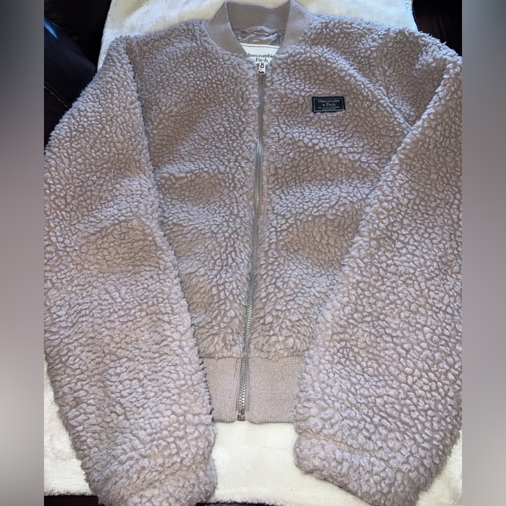 Abercrombie & Fitch Taupe Sherpa Jacket